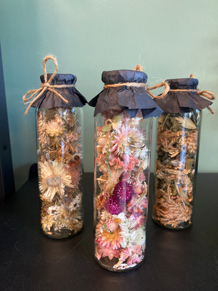 Flower Potion | Dried Flowers in Glass Bottle